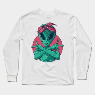 Gangsta Alien Long Sleeve T-Shirt